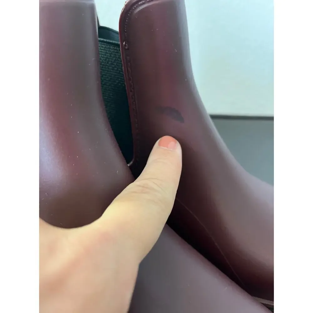 A NEW DAY Burgundy Ankle Rubber Rain Boots - Picture 4 of 9